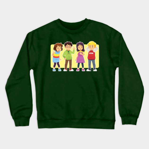 Happy Kids Crewneck Sweatshirt by mikailain